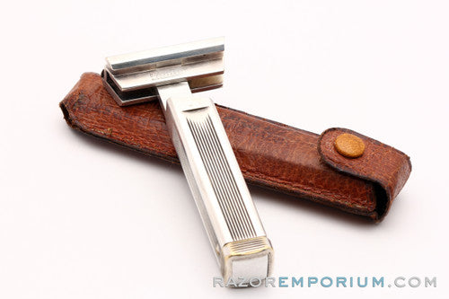 1927-32 Schick Type B Silver SE Repeating Injector Razor w/ Case