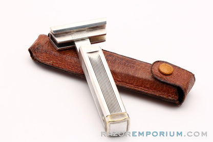 1927-32 Schick Type B Silver SE Repeating Injector Razor w/ Case