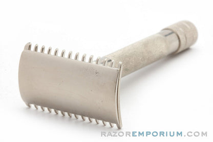 1907 Gillette Single Ring Old Type DE Safety Razor | Factory Nickel Revamp