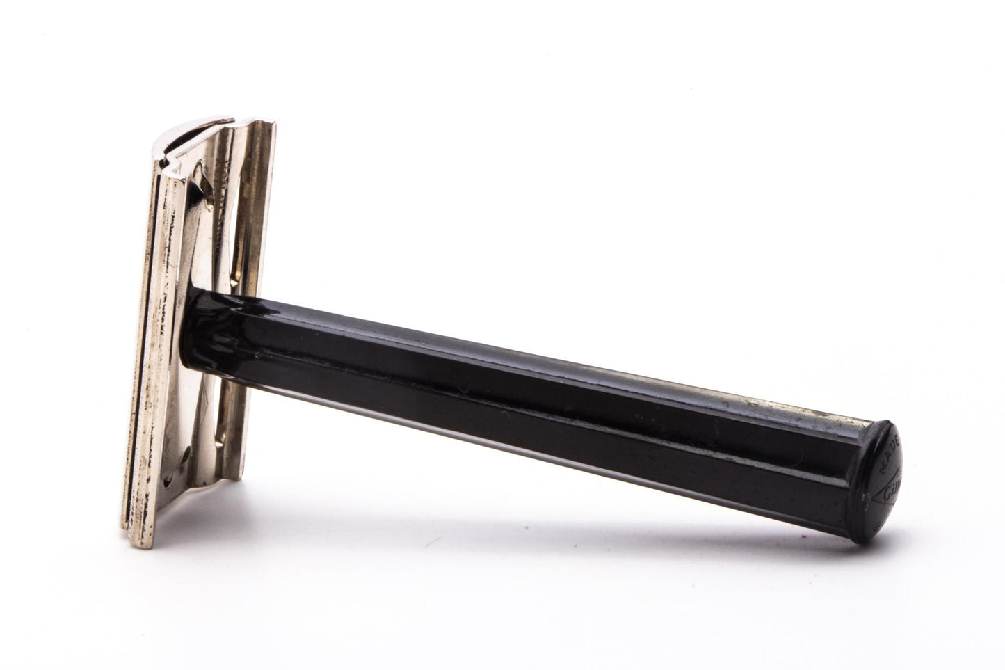 1940's WWII Gillette Tech Safety Razor with Black Plastic Handle & Case | Original Condition
