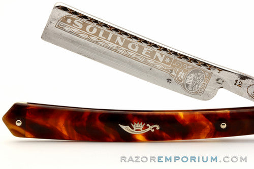 5/8" Ern No. 12 Straight Razor w/ Original Scale  | Solingen Germany