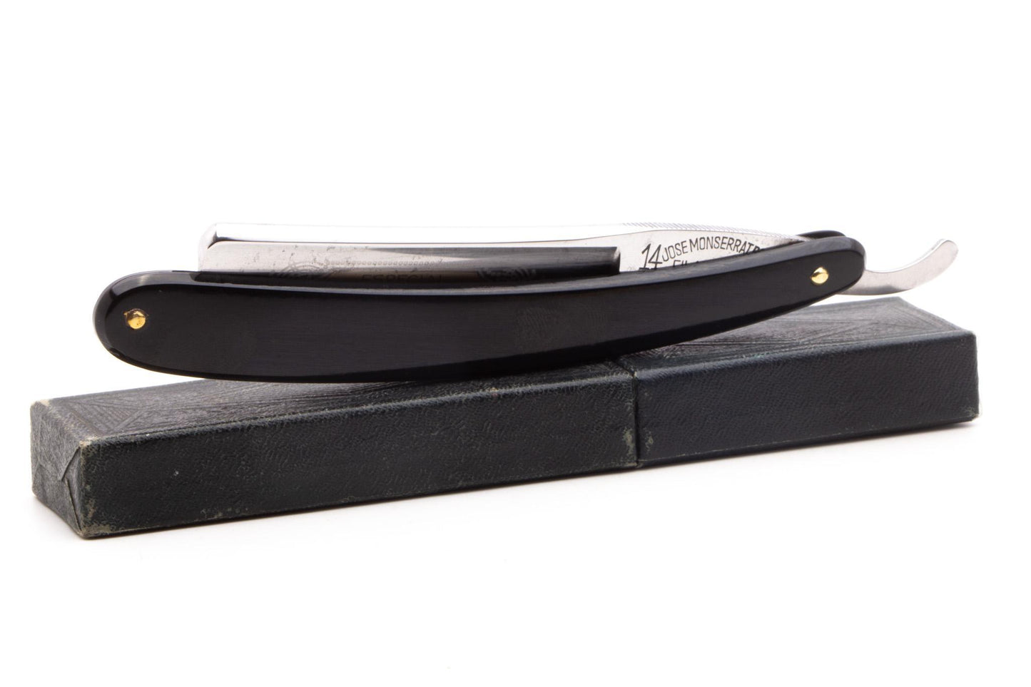 7/8" Filarmonica 14 Especial Jose Monserrat Pou Straight Razor With Black Scales