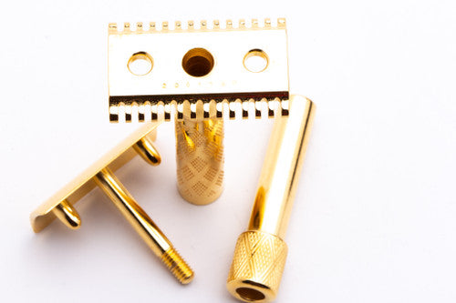 1922 Gillette New Standard Gold Safety Razor Set with Blade Bank | 24k Gold Revamp