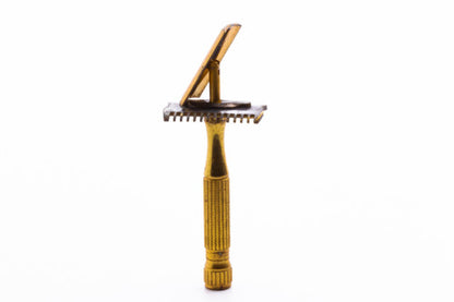 1930's Segal Gold One Piece TTO Safety Razor with Box