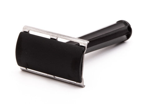 1940's WW2 Gillette Tech Safety Razor with Black Plastic Handle & Case