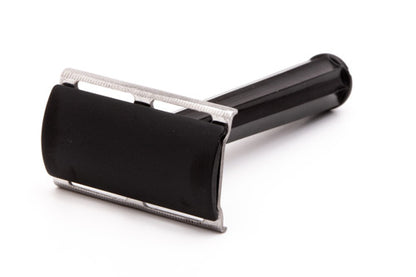 1940's WW2 Gillette Tech Safety Razor with Black Plastic Handle & Case
