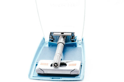 1965 K1 Gillette Slim Adjustable Double Edge Safety Razor w/ Blue Case | Original Condition