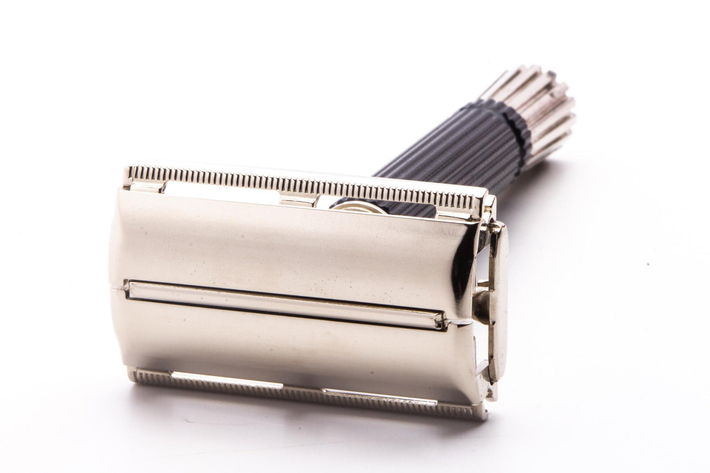 1972 S1 Gillette Black Handle Super Speed Safety Razor | Factory Nickel Revamp