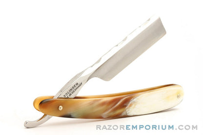6/8" Ralf Aust American Tip Straight Razor  | Horn Scales
