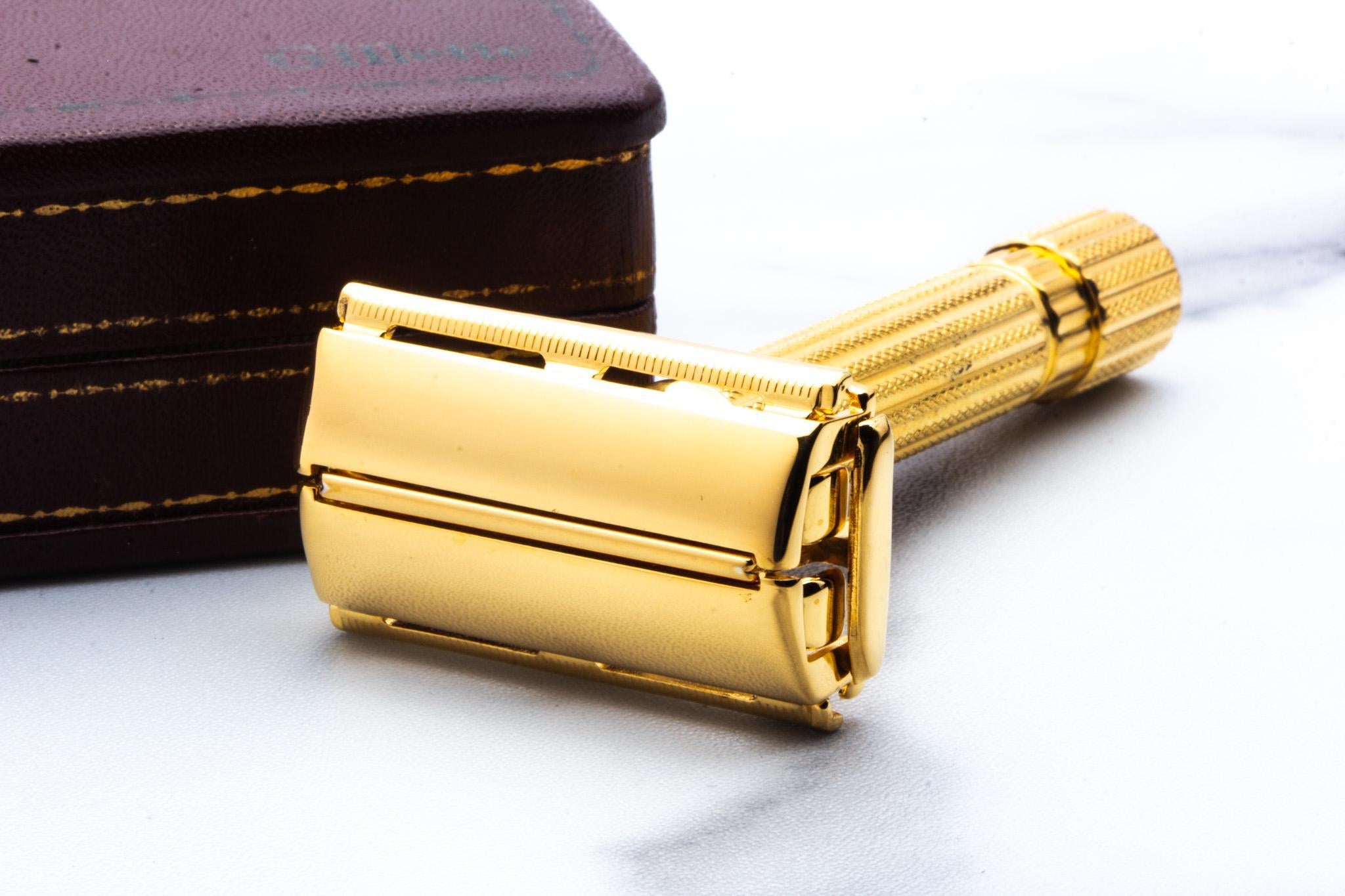 1948-50 Gillette Aristocrat Gold Double Edge Safety Razor Set | 24K Go ...