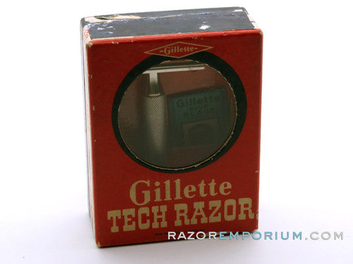 1959 E2 Gillette Ball End Tech Razor in Red Box - New Old Stock