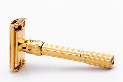 1961 Gillette Slim Aristocrat Adjustable DE Safety Razor 24K Gold Revamp