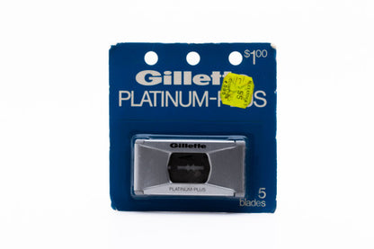 Gillette Platinum Plus Double Edge (5) New Old Stock (NOS) Razor Blades