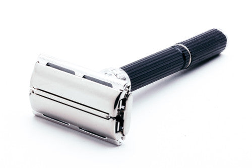 1982 C1 Gillette Super Adjustable "Black Beauty" Safety Razor | Factory Nickel Revamp
