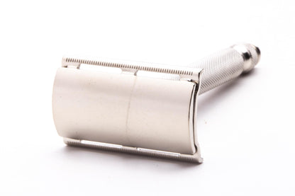 1953 Y4 Gillette Ball End Tech DE Safety Razor | Factory Nickel Revamp