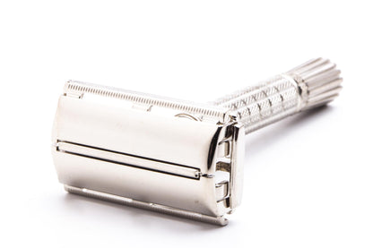 1963 I4 Gillette Flare Tip DE TTO Super Speed Safety Razor  | Factory Nickel Revamp