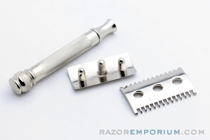 1918 Gillette Old Type Ball End DE Safety Razor Factory Nickel Revamp