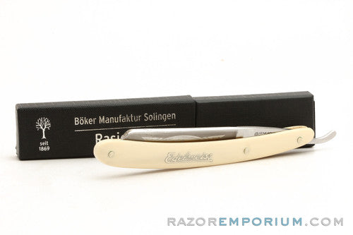 5/8" H. Boker Edelweiss Hollow Ground Round Point Straight Razor