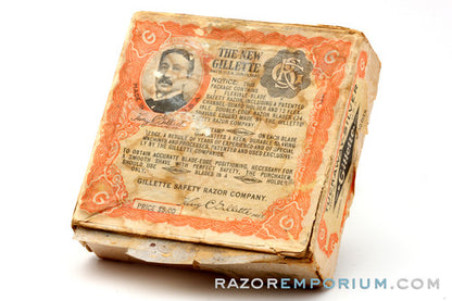 1922 Gillette New Improved Nickel Tuckaway Travel DE Safety Razor Set w/ Instructions