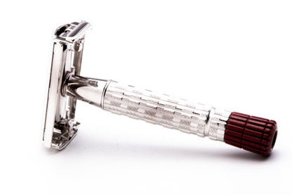 1957 C1 Gillette Red Tip Heavy Super Speed Safety Razor | Rhodium Revamp