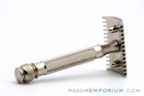 1920's Gillette Old Type Ball End Double Edge Safety Razor with Replica Handle | Factory Nickel Revamp