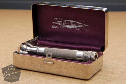Gillette 1920 Single Ring Old Type Set in Metal Case w/ Blade Banks