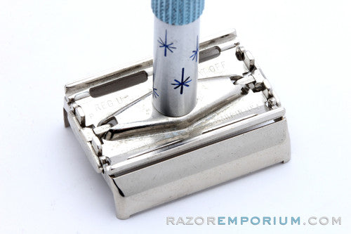 1970 Gillette Blue Star Lady Gillette DE Safety Razor