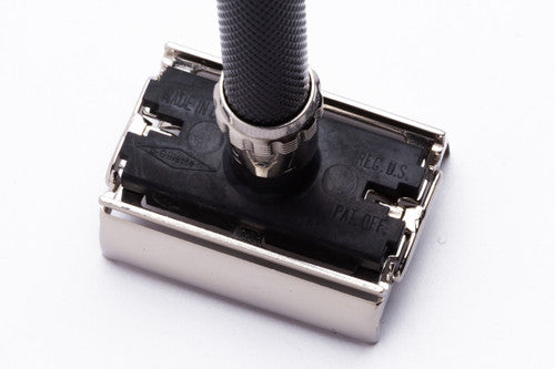 1985 F1 Gillette Super Adjustable TTO "Black Beauty" DE Safety Razor  | Factory Nickel Revamp