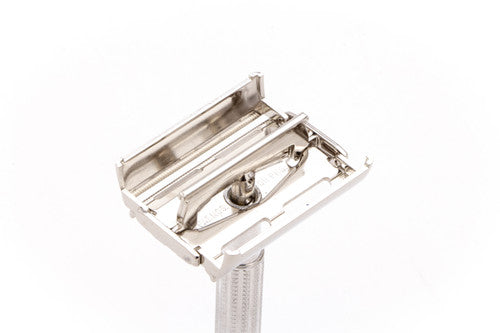 1957 C3 Gillette Blue Tip Light DE Super Speed Razor | Nickel Revamp