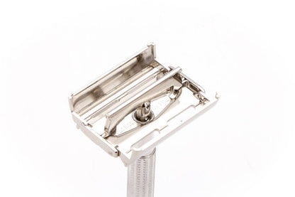 1957 C3 Gillette Blue Tip Light DE Super Speed Razor | Nickel Revamp