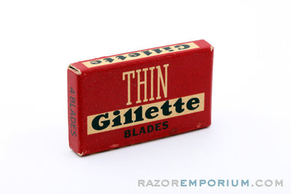 Gillette Thin Red Double Edge - New Old Stock (NOS) Razor Blades (4)