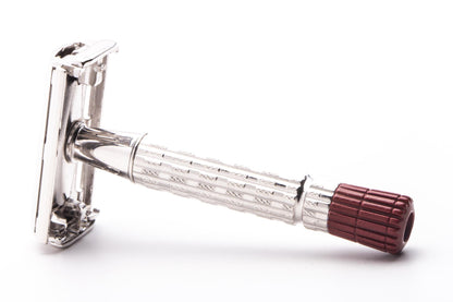 1956 B1 Gillette Red Tip Heavy TTO Super Speed Safety Razor | Rhodium Revamp