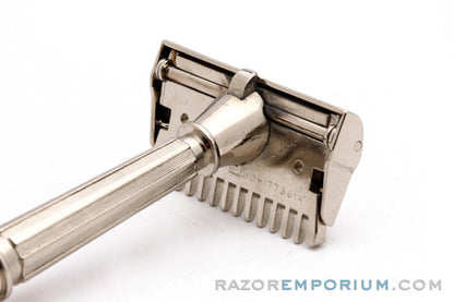 1930's Gem Micromatic T.T.O. Single Edge Safety Razor Factory Nickel Revamp