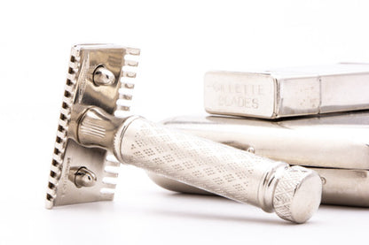 1922 Gillette Tuckaway Travel DE Safety Razor Set | Nickel Revamp