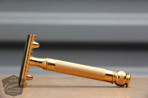 Gillette 1930's NEW DE 3 Piece Safety Razor * 24K Gold REVAMPED