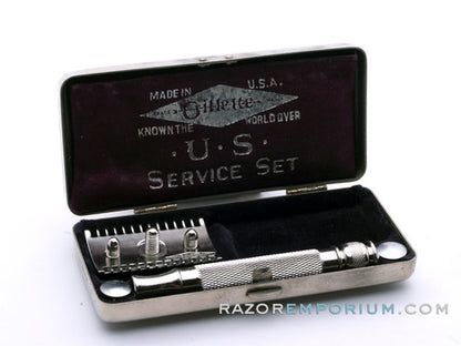 1916 Gillette US Service Set Ball End Old Type w/ Metal Case
