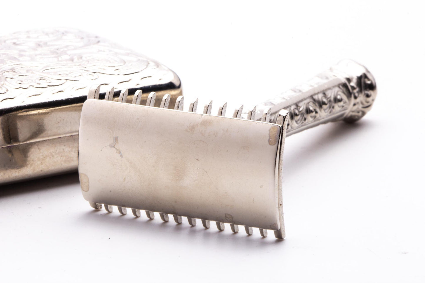 1909 Gillette ABC Pocket Edition Empire Double Edge Safety Razor Set | Factory Nickel Revamp