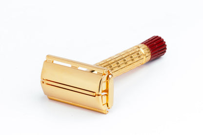1955 A3 Gillette Heavy Red Tip Super Speed Safety Razor | 24K Gold Revamp