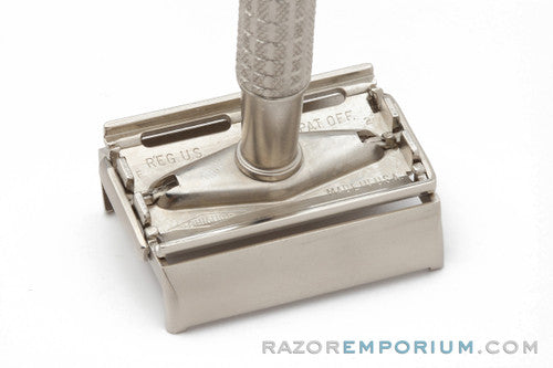 1960 F2 Gillette Flare Tip Super Speed Safety Razor | Factory Nickel Revamp