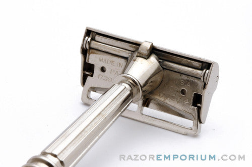 1930's Gem Micromatic TTO Single Edge Safety Razor "Clog Pruf" Factory Nickel Revamp