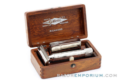 1920's Gillette New Improved Richwood Safety Razor Set | Nickel Revamp