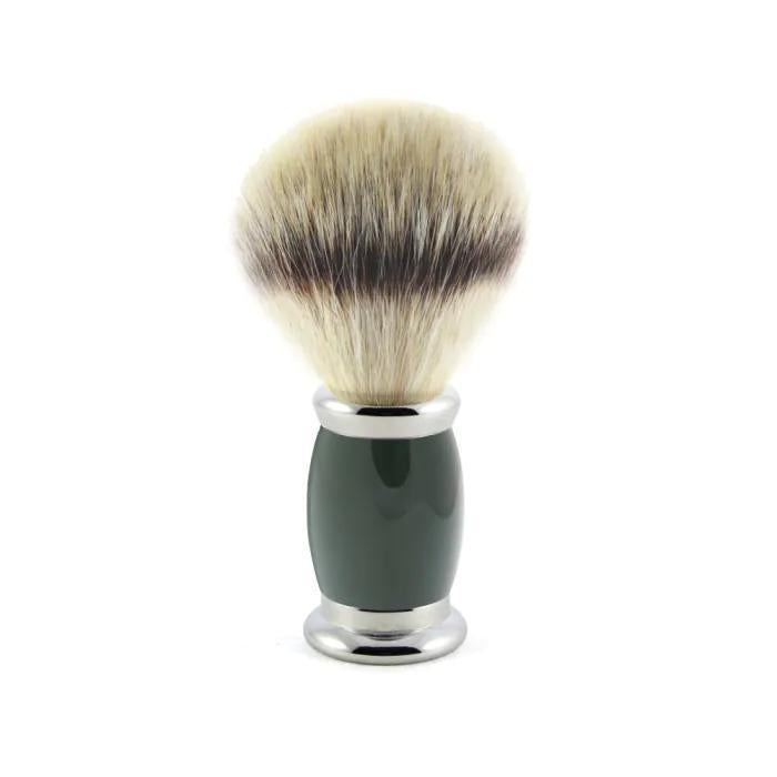 Edwin Jagger Bulbous Green Shaving Brush (Synthetic Silver Tip)