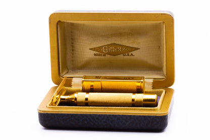 1930's Gillette New Bostonian Long Comb DE Safety Razor Set in Box