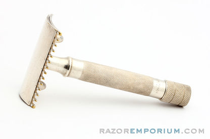1905 Gillette Single Ring Old Type Safety Razor Set w/ Case NY & Blade Banks (No Handle Cracks *RARE*)