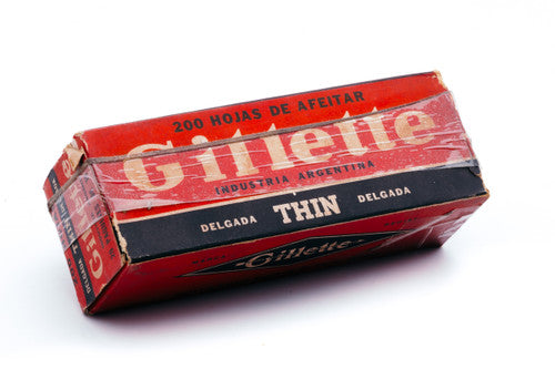NOS - 200 Gillette Thin Delgada - Made in Argentina - Double Edge Razor Blades