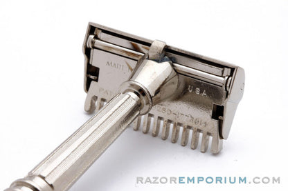 1930's Gem Micromatic TTO Single Edge Safety Razor Factory Nickel