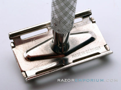 1965 K1 Gillette Aluminum Spiral Handle Tech Safety Razor Set | Made in Germany