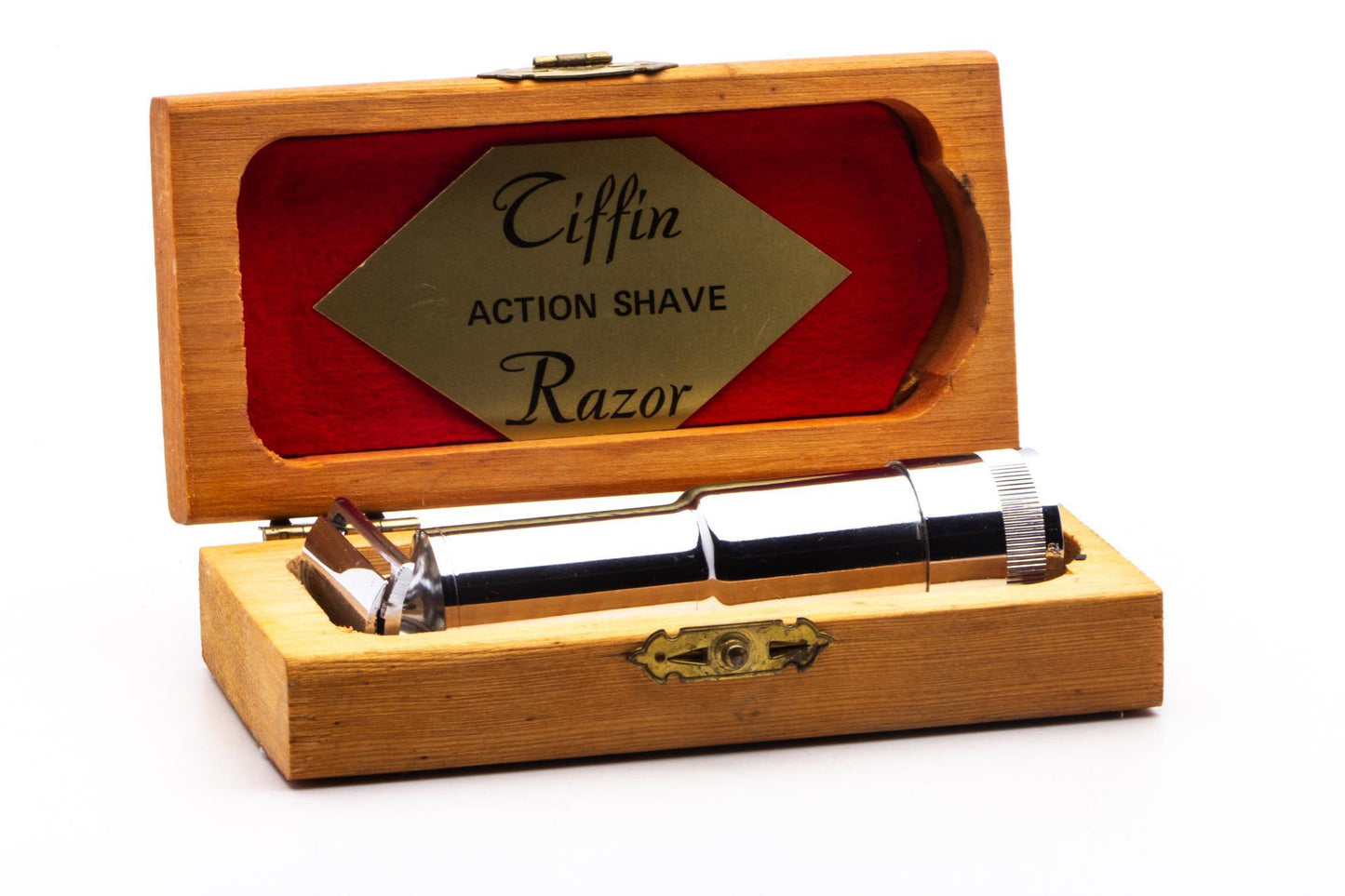 Tiffin Action Shave Razor with Wood Case | Original Condition