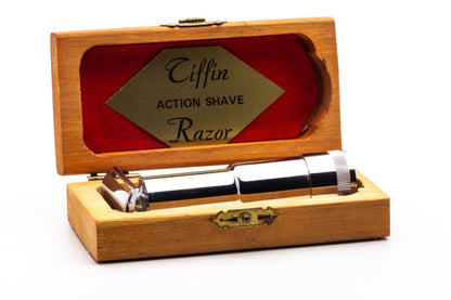 Tiffin Action Shave Razor with Wood Case | Original Condition