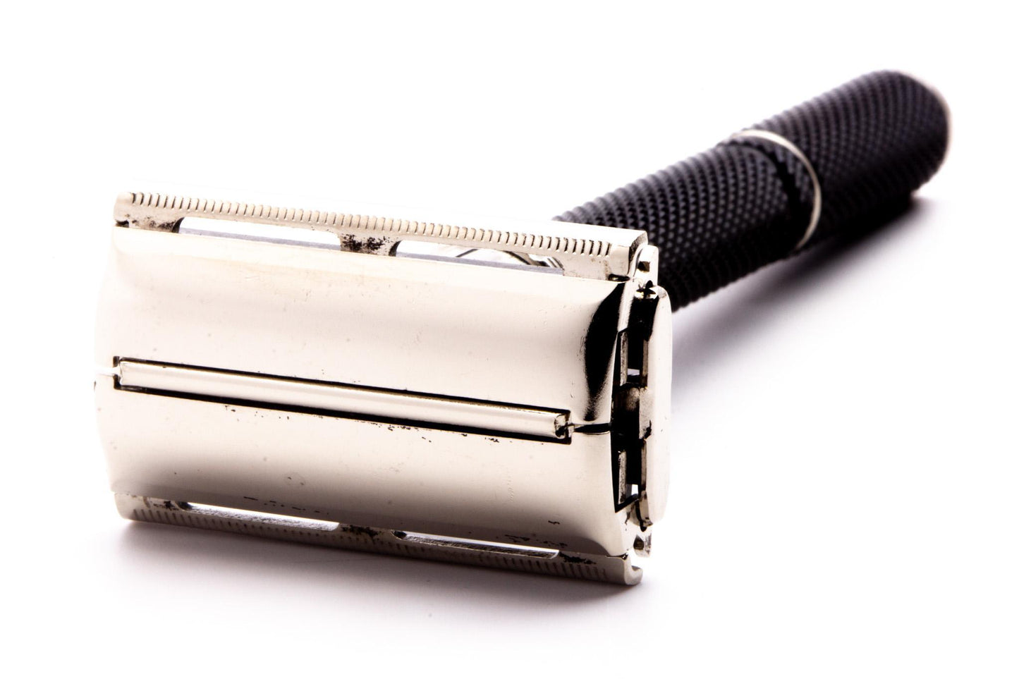 1987 H4 Gillette Super Adjustable "Black Beauty" DE Safety Razor Set | Factory Nickel Revamp